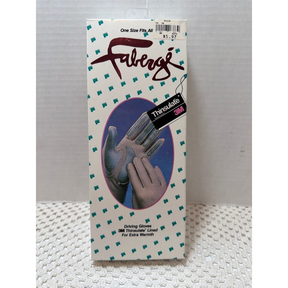 NOS VTG‎ Faberge Driving Gloves Womens One Size Fits All 3M Thinsulate Navy Blue